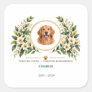 Adesivo Quadrado Vela Memorial Personalizada para Animais de Estima