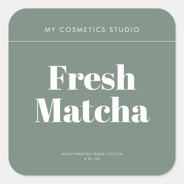 Adesivo Quadrado Vela Mínima Moderna de Cosméticos de Embalagem Ver (Frente)