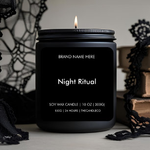 Adesivo Quadrado Vela Ritual Noturna   Preto e branco minimalista