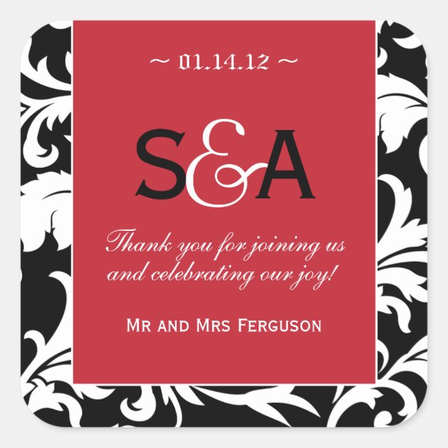 Adesivo Quadrado Vela Vermelha Rico - Vinhetas Favoráveis (Frente)