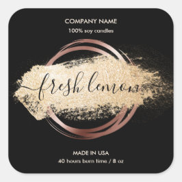 Adesivo Quadrado Velas: frasco de ouro branco mínimo moderno