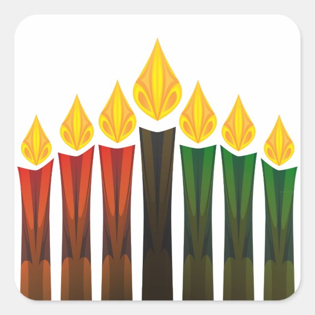 Adesivo Quadrado velas kwanzaa (Frente)