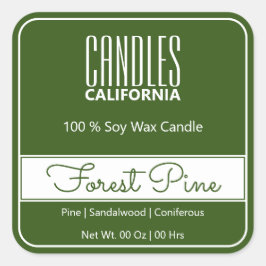 Adesivo Quadrado Velas Verdes Simples Da Floresta Quadrada Moderna