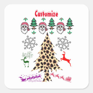 Adesivo Quadrado Velho Natal Aleatório Mishmash Thunder_Cove