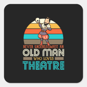 Adesivo Quadrado Velho Que Ama Teatro