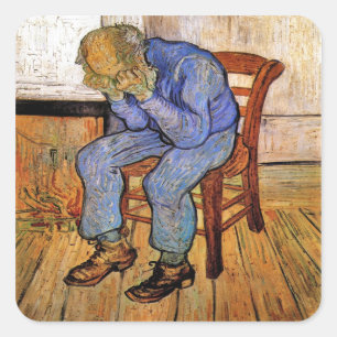 Adesivo Quadrado Velho Triste de Vincent van Gogh 1890
