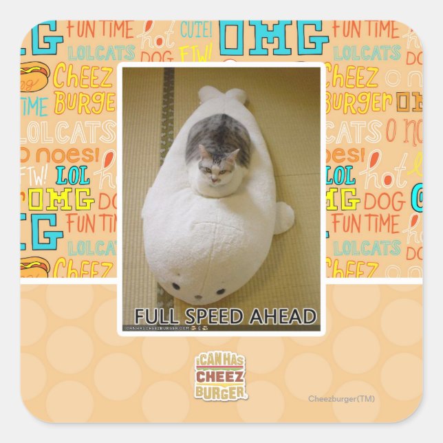 Adesivo Quadrado Velocidade do cheio à frente (Frente)