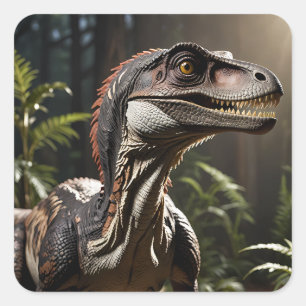 Adesivo Quadrado Velociraptor