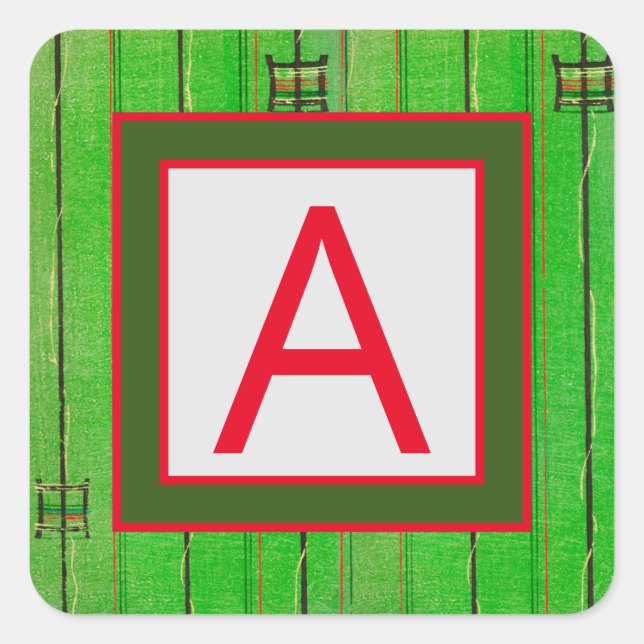 ADESIVO QUADRADO VELOPE DE MONOGRAMA PERSONALIZÁVEL (Frente)