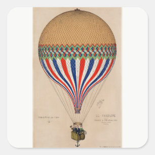 ADESIVO QUADRADO VELOPE: VINTAGE FRENCH HOT AIR BALLOON