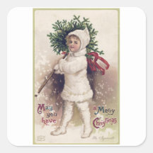 VELOPE: VINTAGEM: GAROTA + ÁRVORE DE NATAL