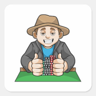 Adesivo Quadrado Vencedor no Poker