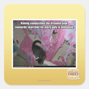 Adesivo Quadrado Venceu o rosa temido