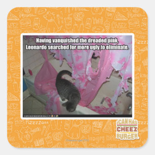 Adesivo Quadrado Venceu o rosa temido