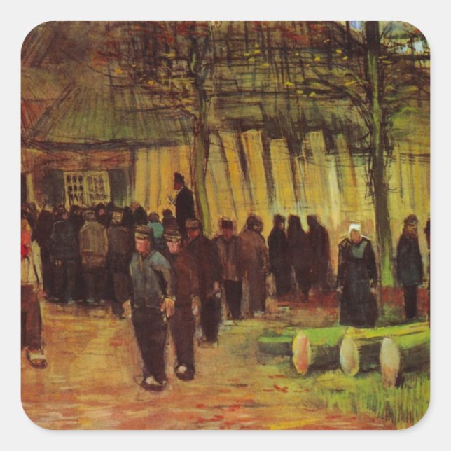 Adesivo Quadrado Venda de madeira por Vincent van Gogh