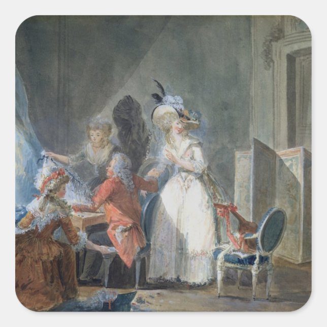 Adesivo Quadrado Vendedor de Moda (Frente)