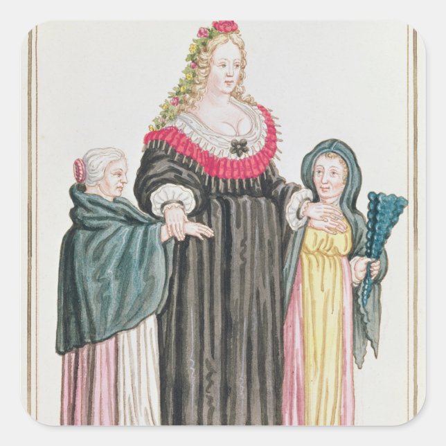 Adesivo Quadrado Venetian Courtesan (Frente)