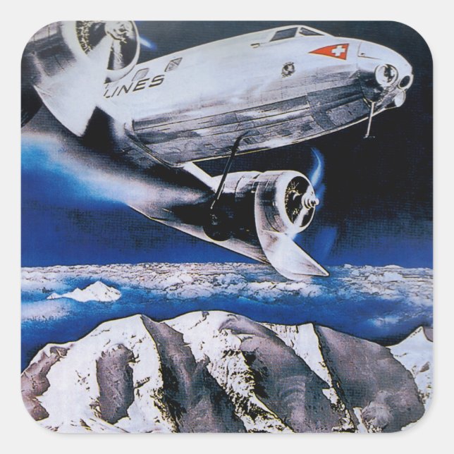 Adesivo Quadrado Venez En Suisse ~ Venha à Suiça (Frente)