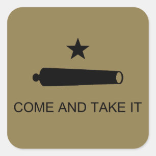 Adesivo Quadrado Venha & Tome! Bandeira de batalha do estado do Tex