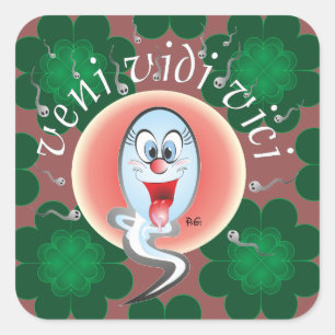 Adesivo Quadrado veni vedi vici, ele vir viu-nos ganhou