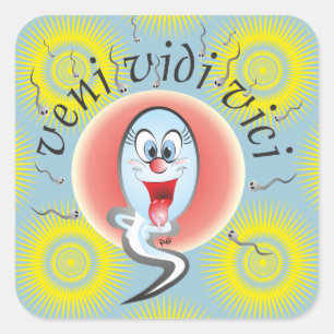 Adesivo Quadrado veni vidi vici, ele vir viu-nos ganhou