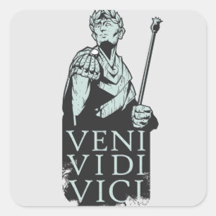 Adesivo Quadrado Veni Vidi Vici Julius Caesar Roman