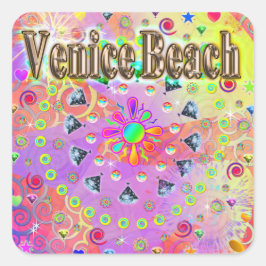 Adesivo Quadrado Venice Beach Lucky Ouro Sticker