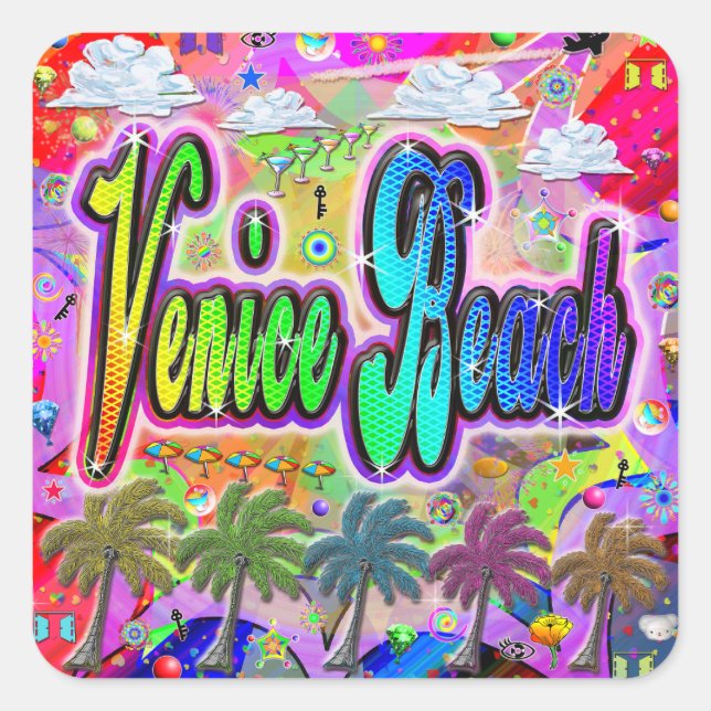 Adesivo Quadrado Venice Beach Vista Express Sticker (Frente)