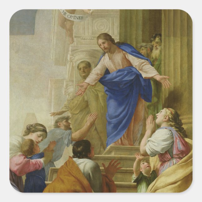 Adesivo Quadrado Venite como eu Omnes (Frente)