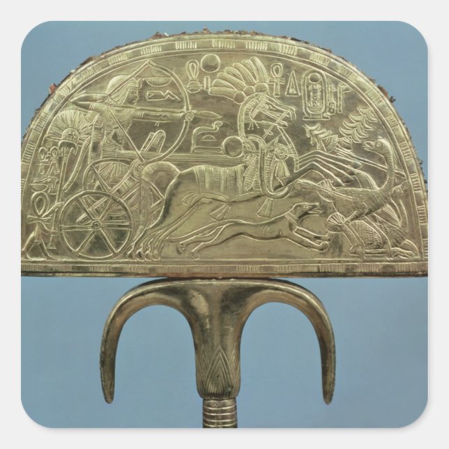 Adesivo Quadrado Ventilador de avestruz-pena do Tumba de (Frente)