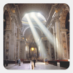 Adesivo Quadrado Ventos de luz solar despejam através das janelas