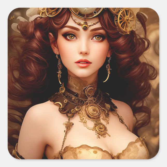 Adesivo Quadrado Vênus Bonito Steampunk (Frente)