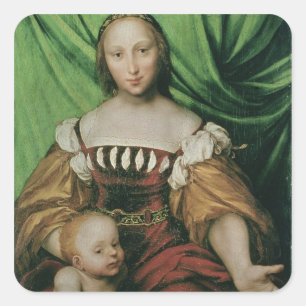 Adesivo Quadrado Venus e Cupido, c.1524 (óleo no limewood)