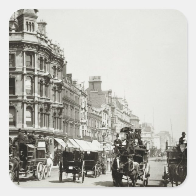 Adesivo Quadrado Ver a Rua Oxford, Londres (foto b/w) (Frente)