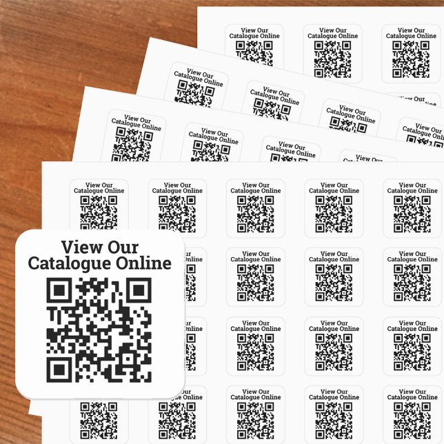 Adesivo Quadrado Ver o nosso Design de Código QR Online do Catálogo (Criador carregado)