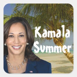 Adesivo Quadrado Verão de Kamala 2024