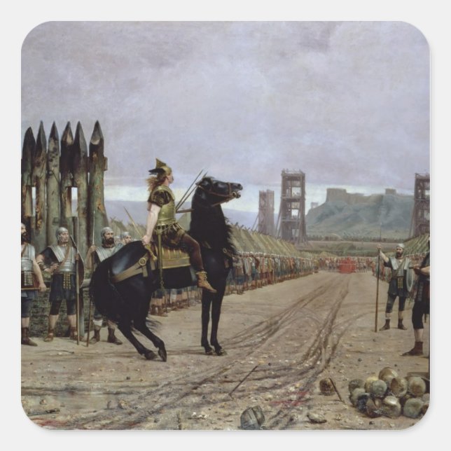 Adesivo Quadrado Vercingetorix antes de César, 52 a.C., 1886 (Frente)