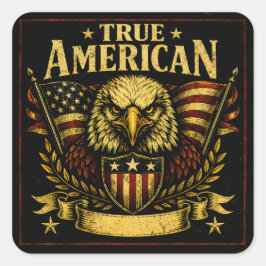 Adesivo Quadrado Verdadeiro Americano – Orgulho Patriota Orgulhoso