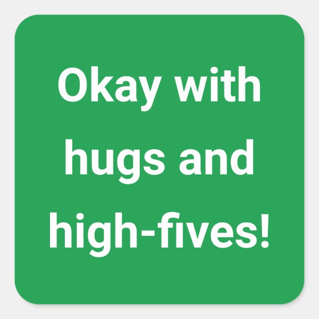 Adesivo Quadrado Verde Codificado de Distância Social (Frente)