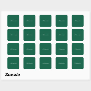 Adesivo Quadrado Verde escuro com texto branco,