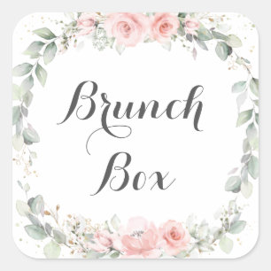 Adesivo Quadrado Verde Floral Cor-De-Rosa Suave Ferro Agradeço-Lhe