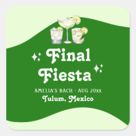 Adesivo Quadrado Verde limão Citrus Final Fiesta Bachelorette
