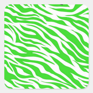 Adesivo Quadrado Verde limão White Zebra Stripes Wild Animal Prinds