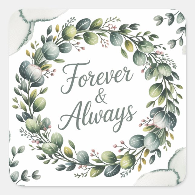 Adesivo Quadrado Verde Menta e Verde Salva Eucalipto (Frente)