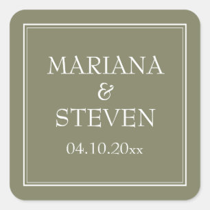 Adesivo Quadrado Verde Minimalista de Borda Modern