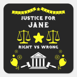 Adesivo Quadrado veredicto do Tribunal parabéns