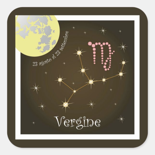 Adesivo Quadrado Vergine 23 al de 23 autocolantes settembre agosto (Frente)