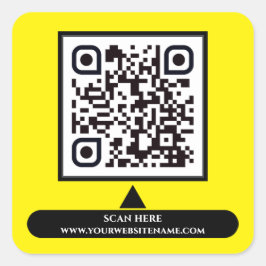 Adesivo Quadrado Verificação de Código QR Aqui URL Modelo