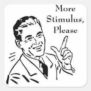 Adesivo Quadrado Verificação do Estímulo do Governo de Vintage