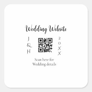 ADESIVO QUADRADO VERIFICAR QR SITE DE CASAMENTO NOME DO CASAL ANO S